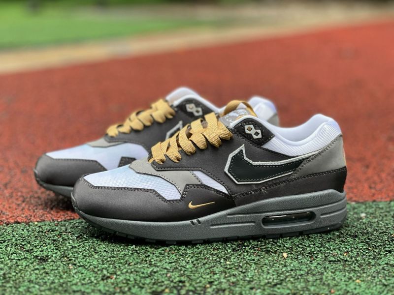 Nike Air Max 1 Patta Waves Dark Grey Light Blue Gold
