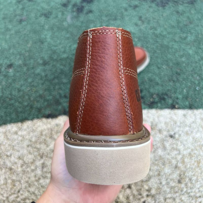 Caterpillar Men's Brown Leather Moc Toe Chukka Boots