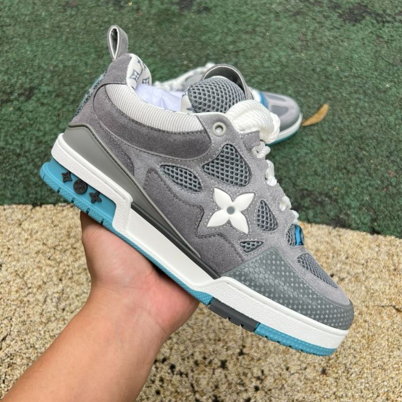 Louis Vuitton LV Trainer Sneaker Grey White Light Blue