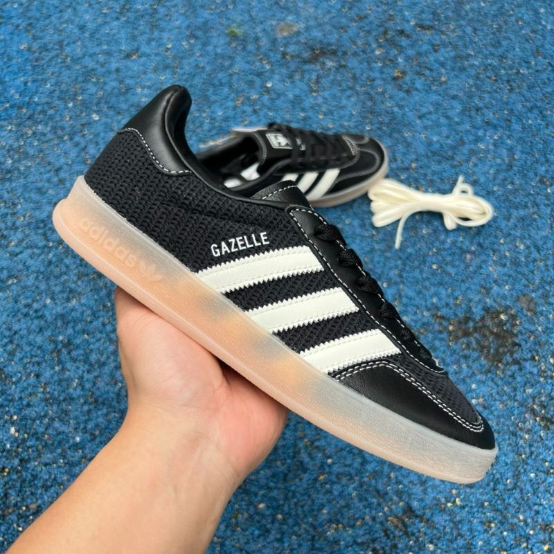 Adidas Gazelle Black White Gum Sole Sneakers