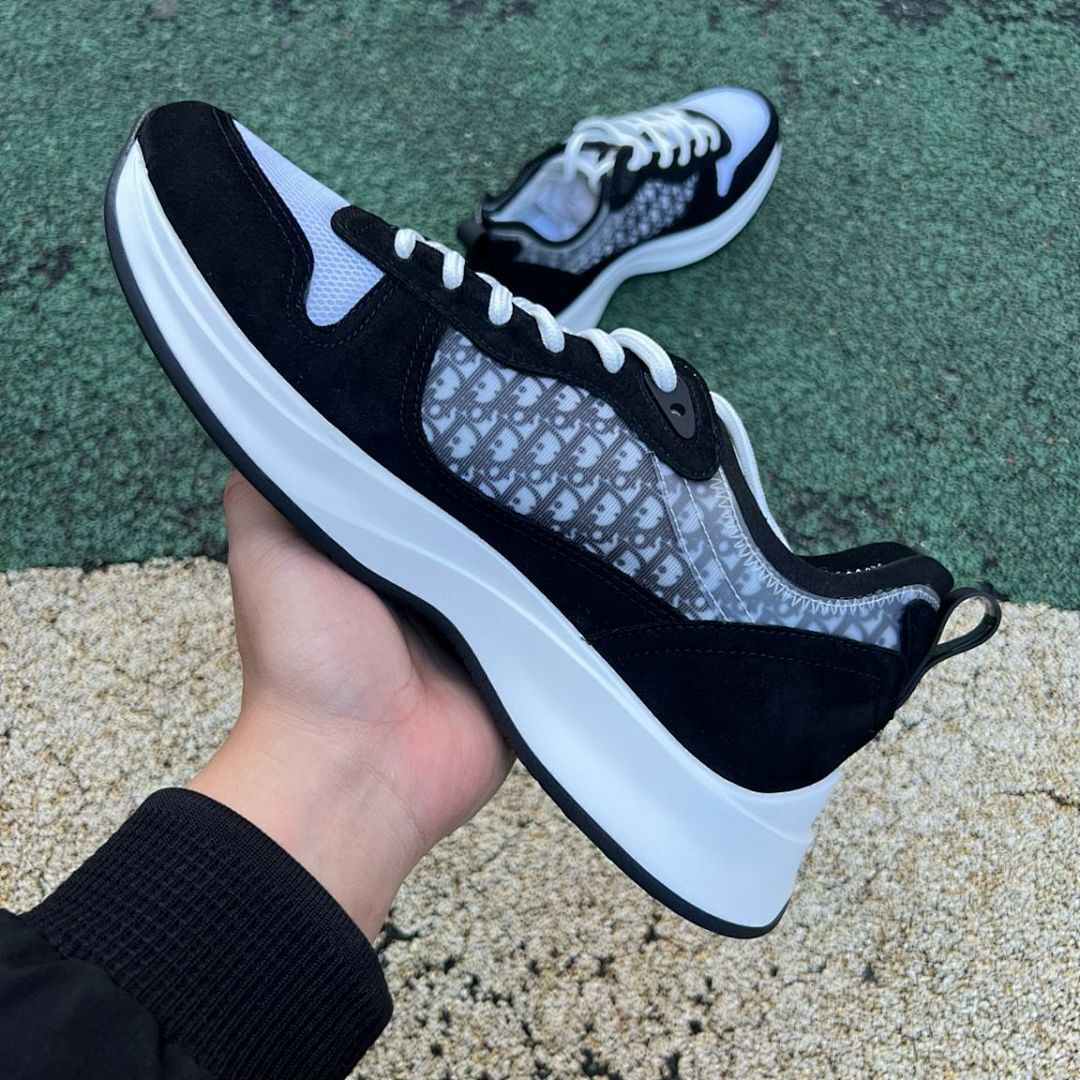 Dior B30 Sneaker Black and Grey Dior Oblique Technical Mesh and Suede