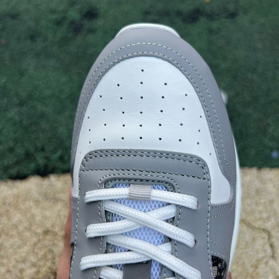 Dior Vibe Sneaker Grey and White Dior Oblique KCK386OBE_S33G