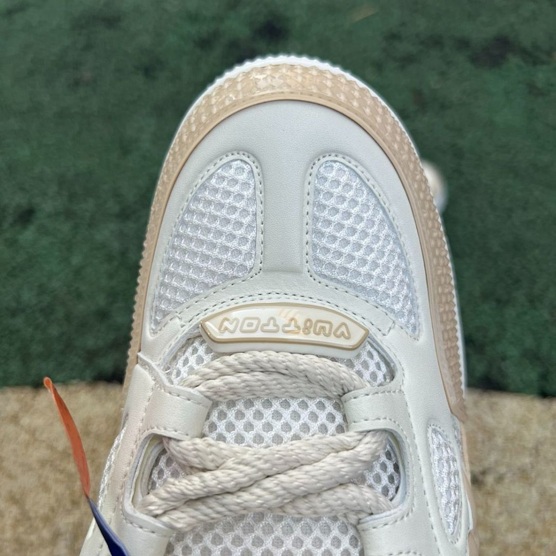 Louis Vuitton LV Trainer Sneaker Beige Cream White Monogram Mesh