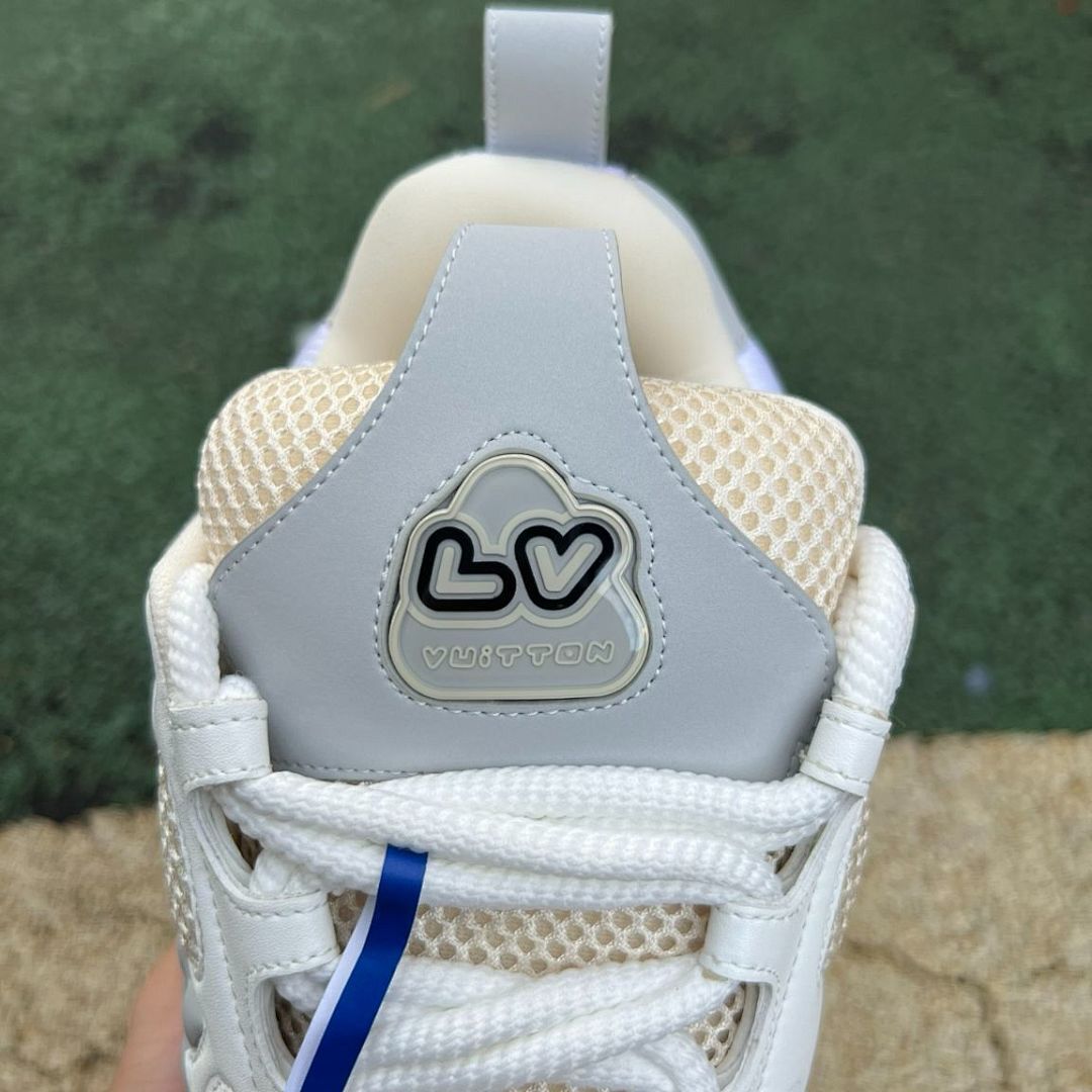Louis Vuitton LV Trainer Sneaker White Grey Beige Mesh 3D