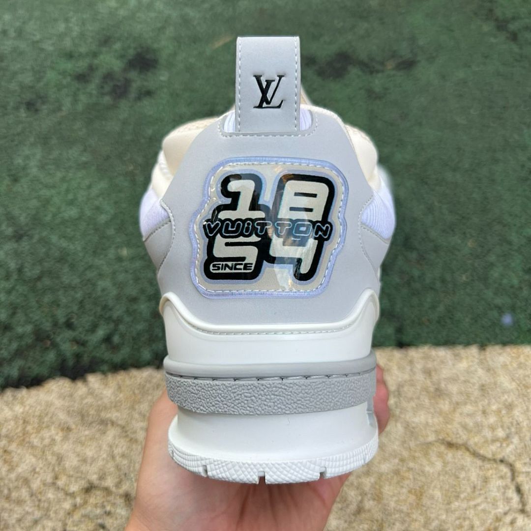 Louis Vuitton LV Trainer Sneaker White Grey Beige Mesh 3D