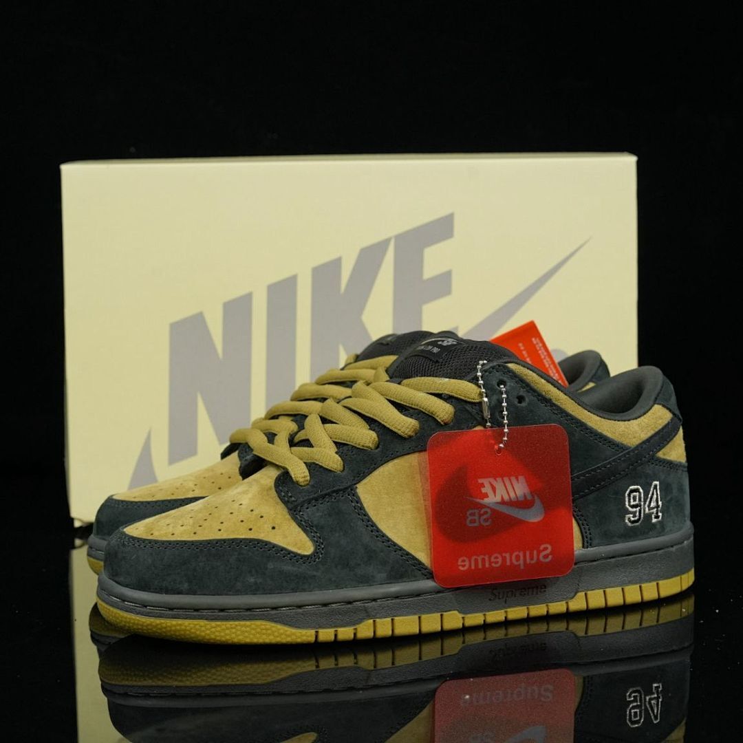 Nike SB Dunk Low x Supreme '94 Olive Gold Suede