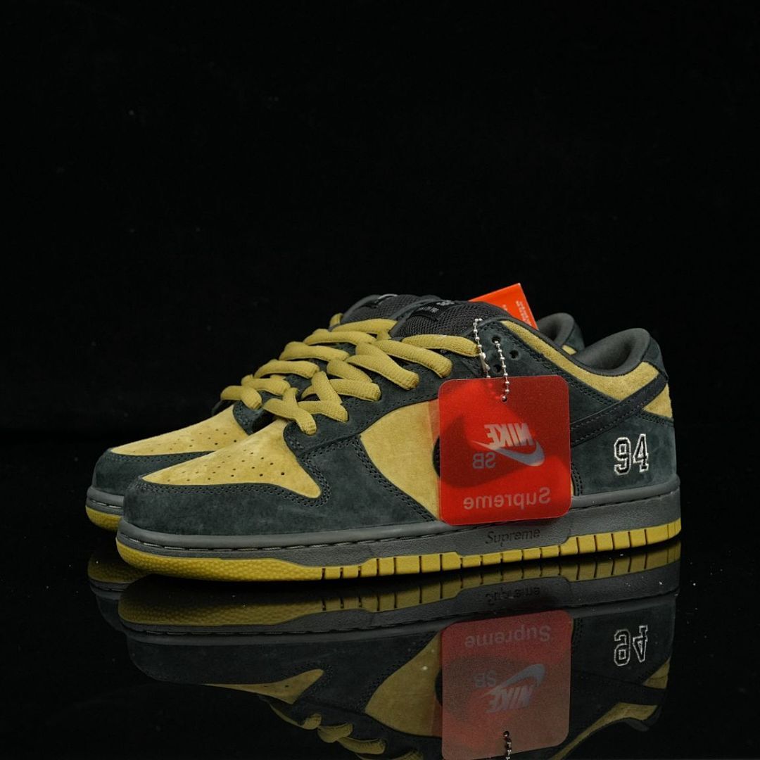 Nike SB Dunk Low x Supreme '94 Olive Gold Suede