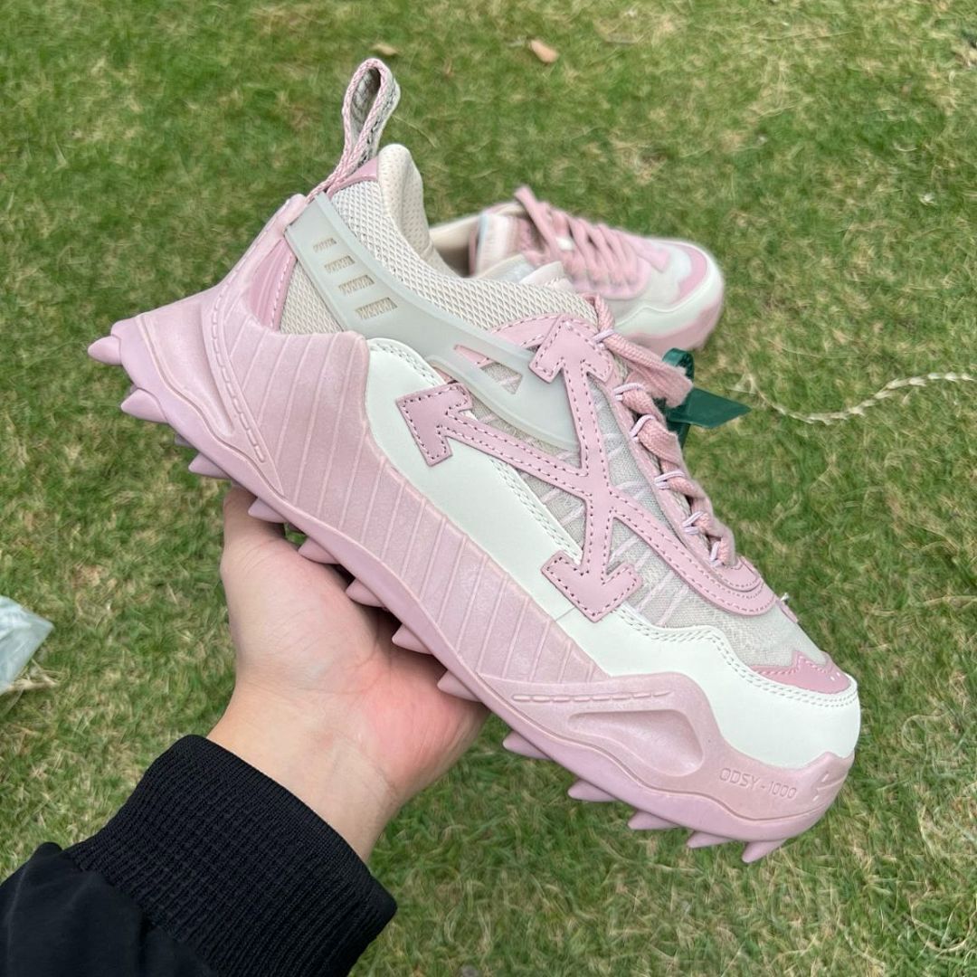 Off-White ODSY-1000 Pink White Cream Luxury Designer Chunky Sneakers