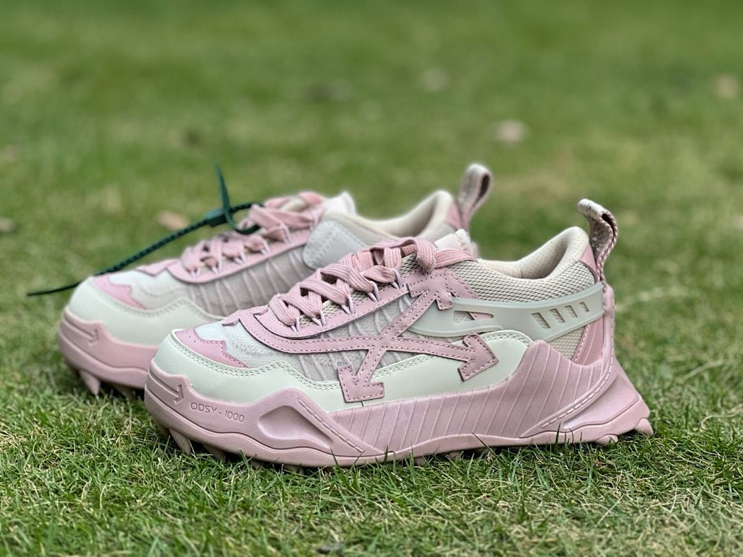 Off-White ODSY-1000 Pink White Cream Luxury Designer Chunky Sneakers