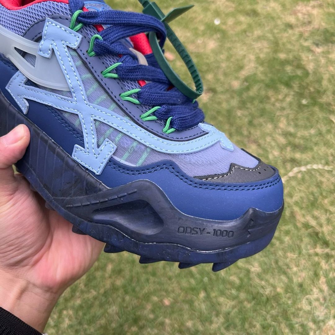 Off-White ODSY-1000 Navy Blue Red Green Multi-Color Sneakers