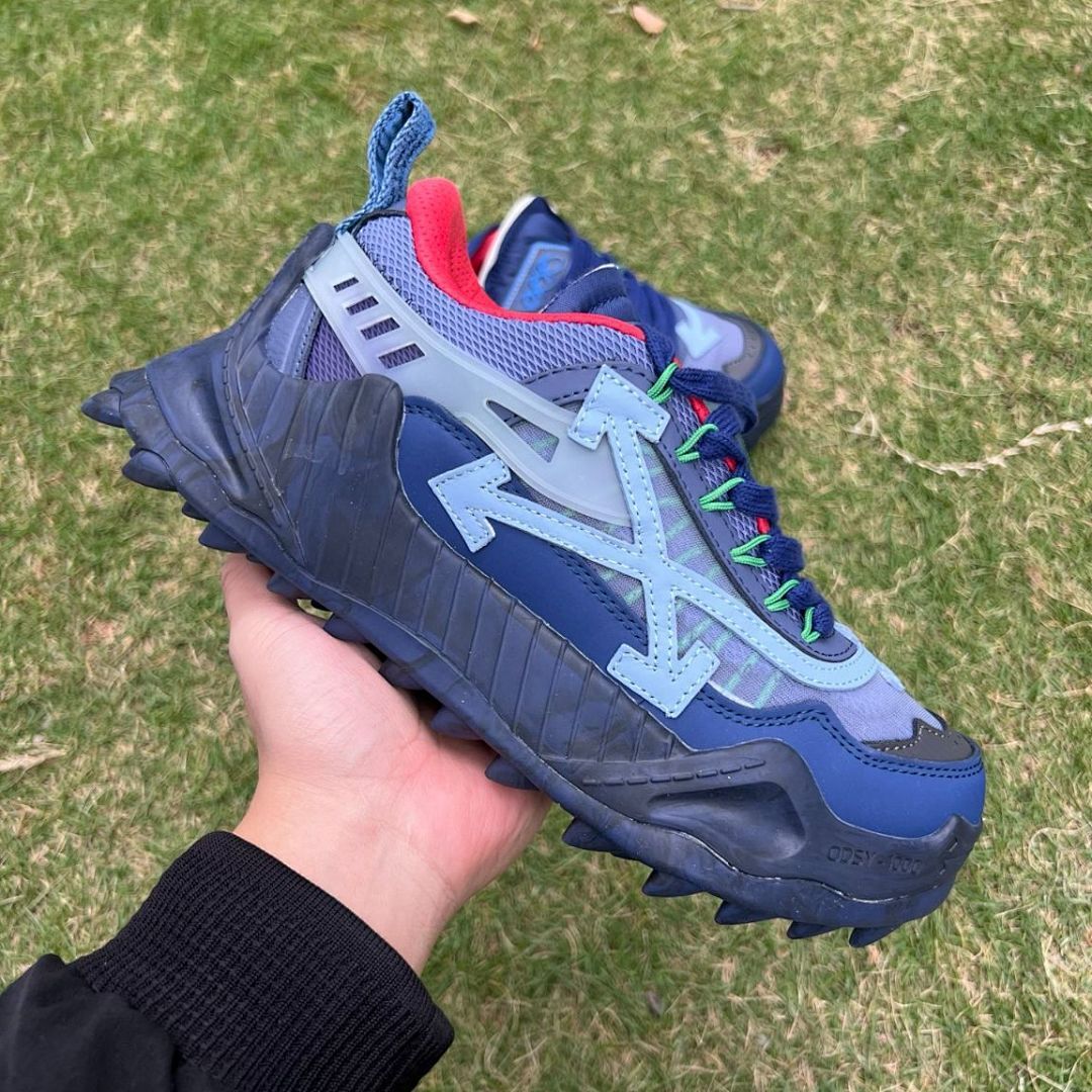 Off-White ODSY-1000 Navy Blue Red Green Multi-Color Sneakers