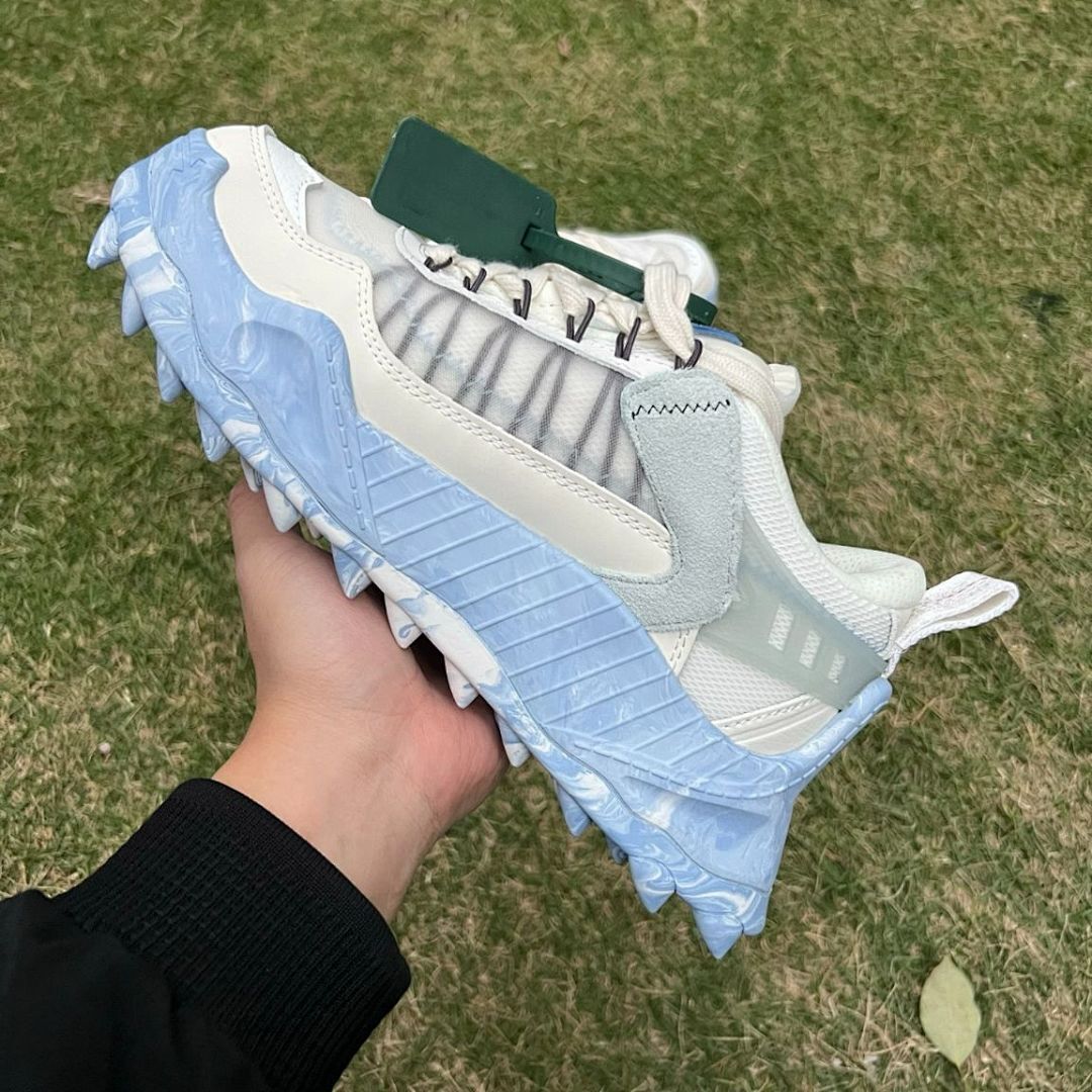 Off-White ODSY-1000 Cream Light Blue Marbled Sole Sneakers Trainers