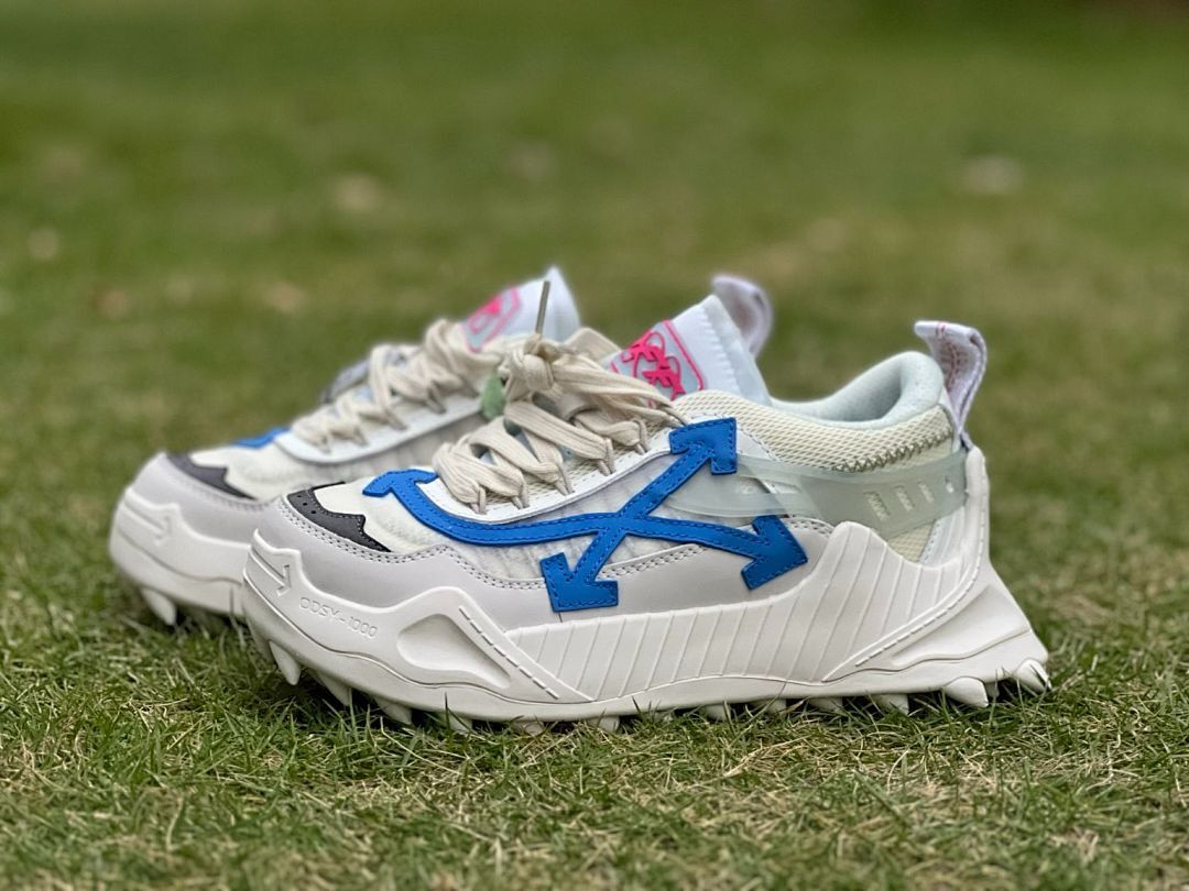 Off-White ODSY-1000 White Blue Arrows Sneakers