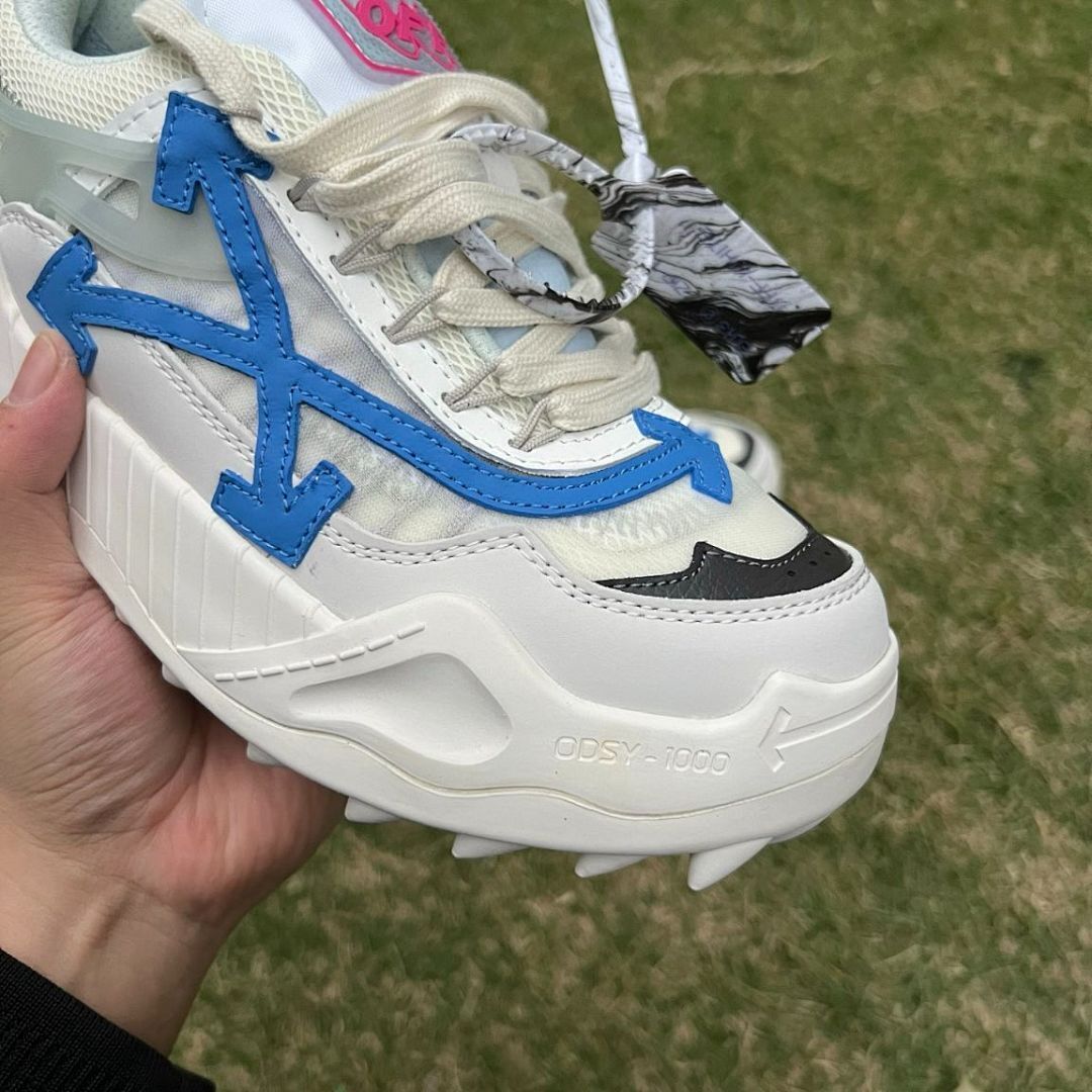 Off-White ODSY-1000 White Blue Arrows Sneakers