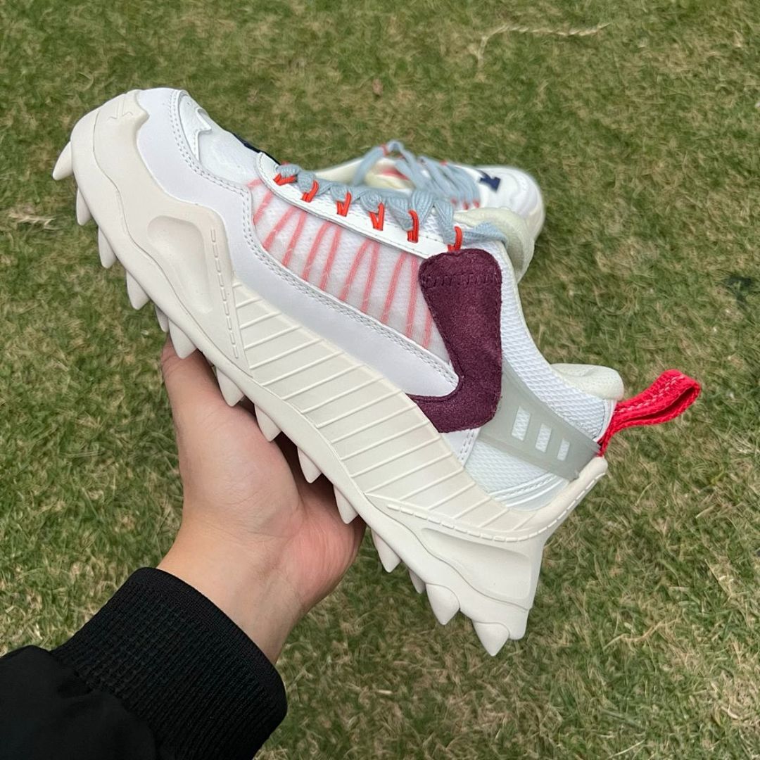 Off-White ODSY-1000 White Dark Blue Red Chunky Sneakers (OMIA139F198000403001)
