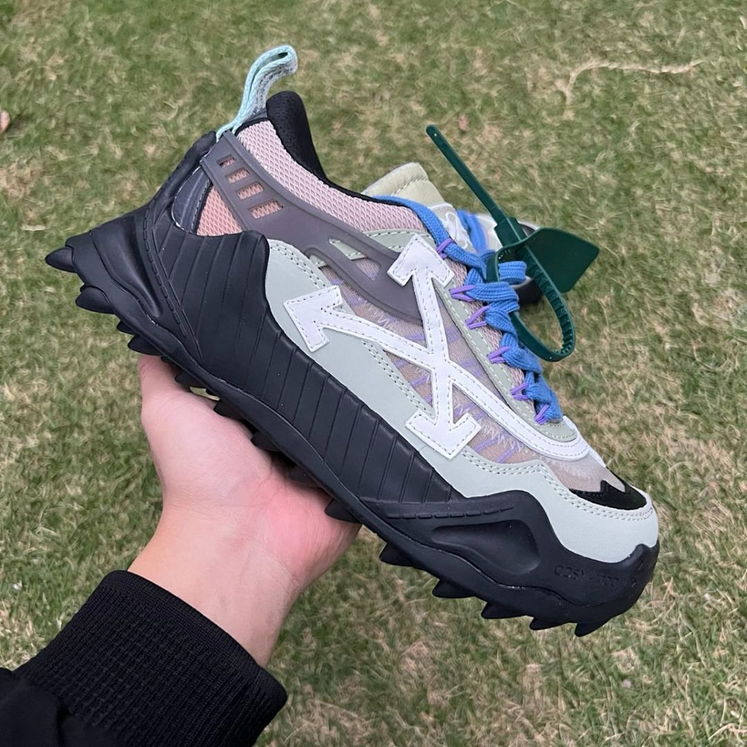 Off-White ODSY-1000 Sneakers Blue Laces Sage Green Pink Black Sole Translucent Designer Shoes