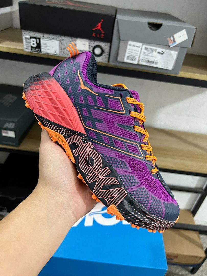 Hoka Speedgoat 5 Men's Trail Running Shoes - Dark Violet / Amber Yellow (1123123)
