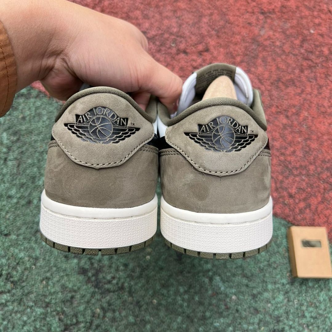 Travis Scott Nike Air Jordan 1 Low OG SP Olive White Black Sail Shoes Sneakers DZ4137-106