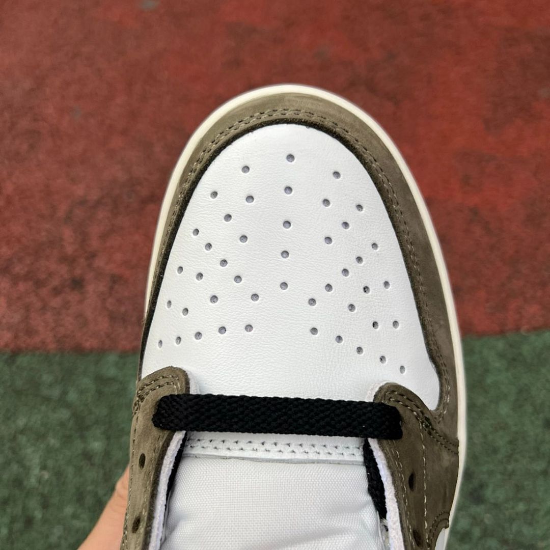 Travis Scott Nike Air Jordan 1 Low OG SP Olive White Black Sail Shoes Sneakers DZ4137-106