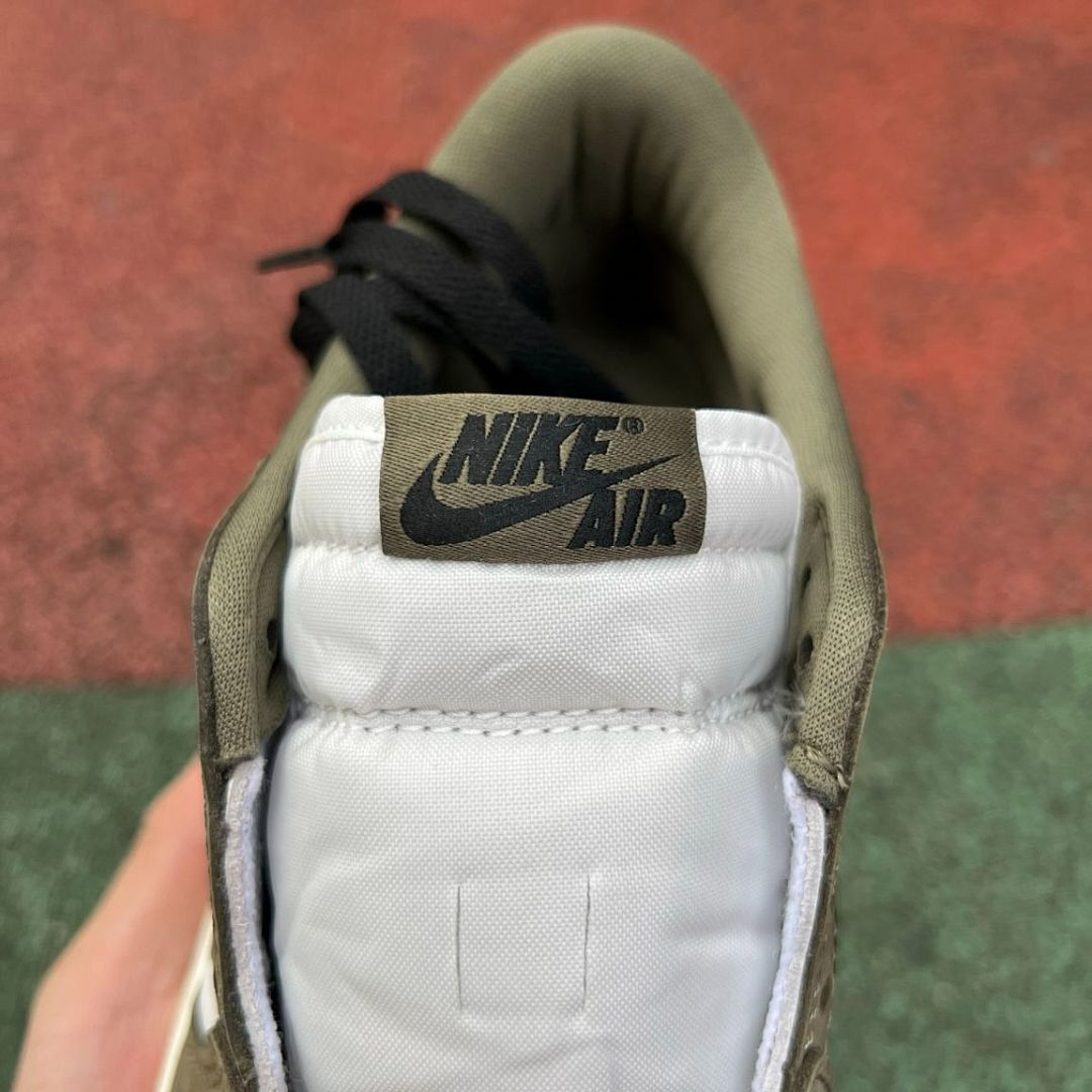 Travis Scott Nike Air Jordan 1 Low OG SP Olive White Black Sail Shoes Sneakers DZ4137-106