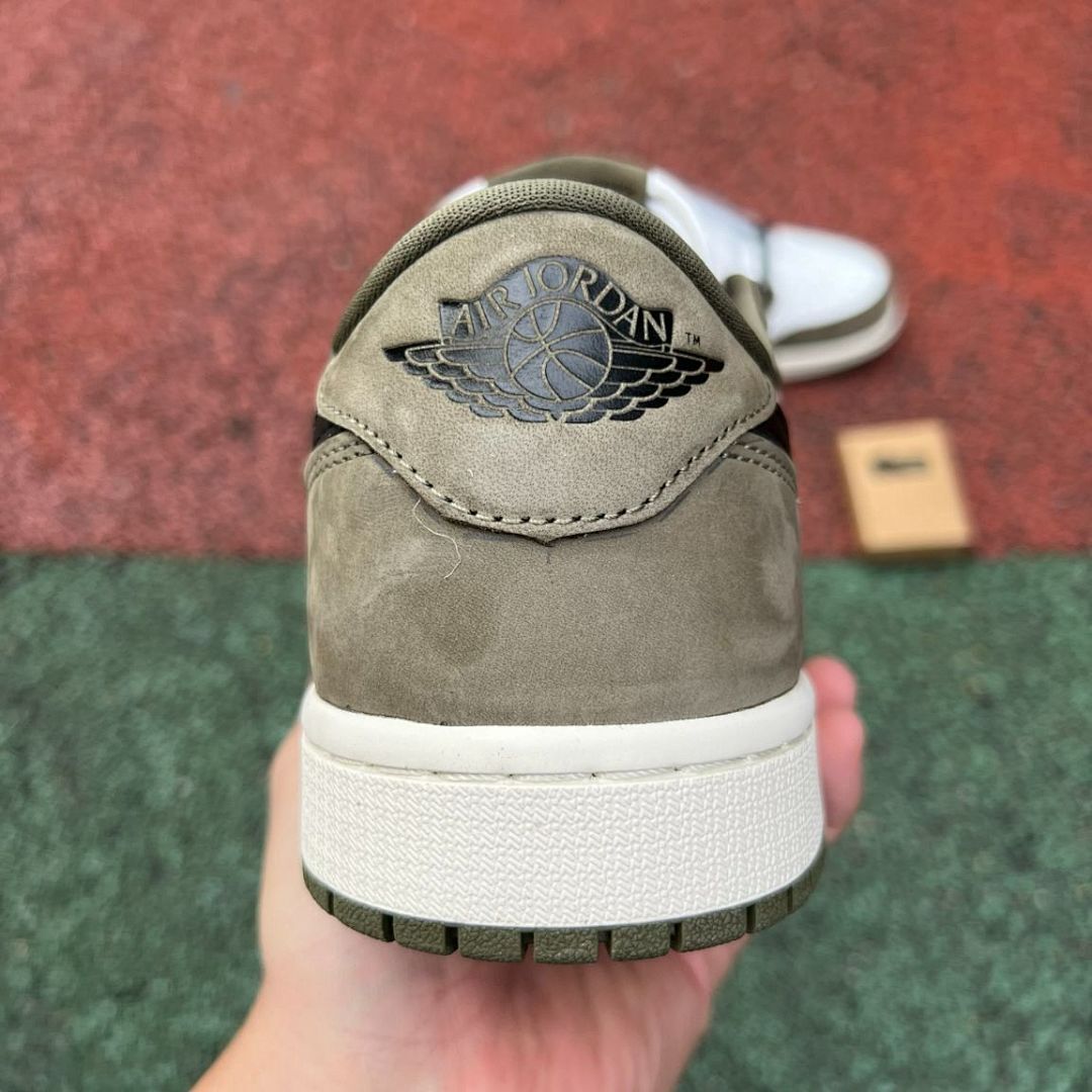 Travis Scott Nike Air Jordan 1 Low OG SP Olive White Black Sail Shoes Sneakers DZ4137-106