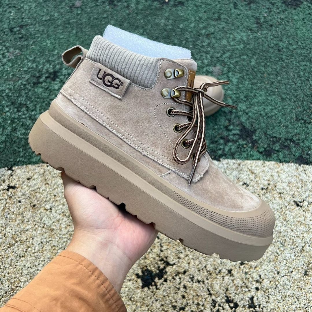 UGG Neumel Utility Fawn Suede Platform Combat Boot 1130638