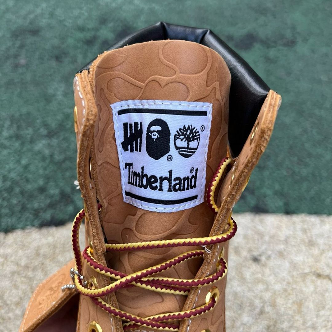 Timberland x BAPE 6-Inch Premium Waterproof Wheat Camo Embossed Leather Boots A24W9
