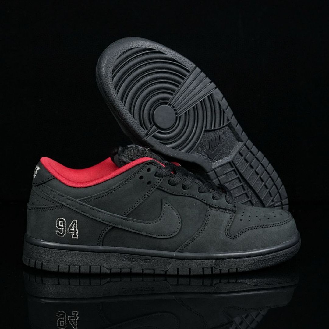 Nike SB Dunk Low Supreme '94 Black Red Sneakers Shoes (436329-001)