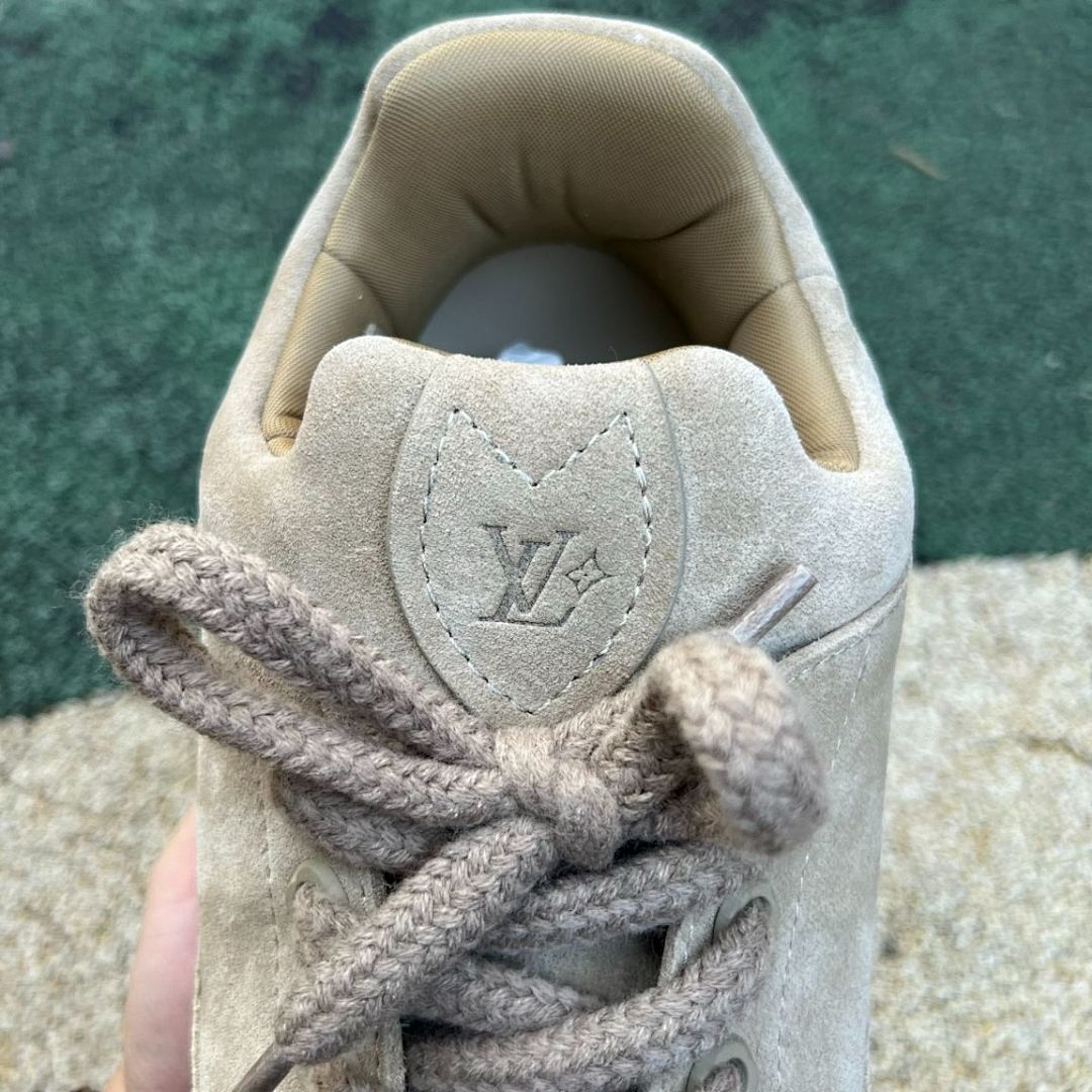 Louis Vuitton LV Squall Low Sneaker Beige Suede Embossed Damier Trainer
