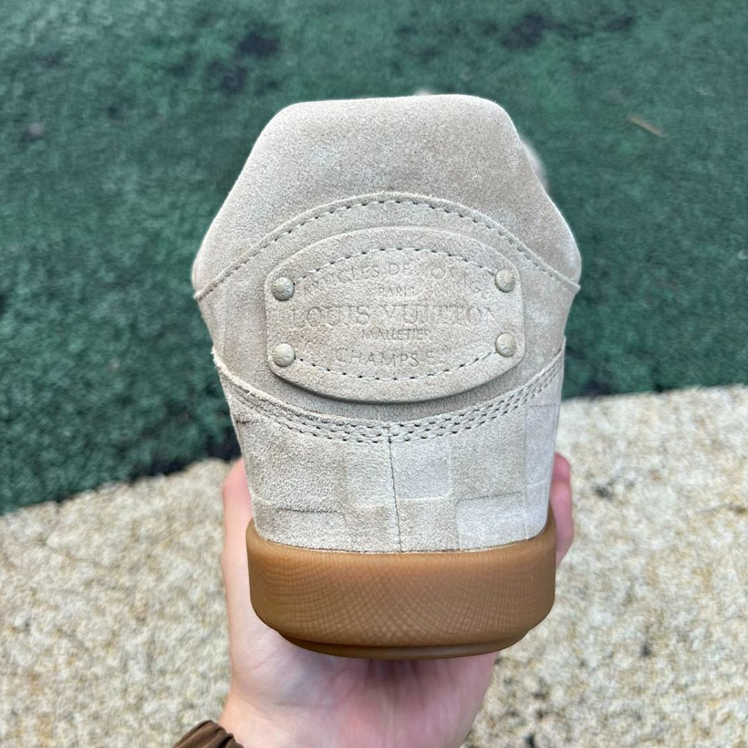 Louis Vuitton LV Squall Low Sneaker Beige Suede Embossed Damier Trainer