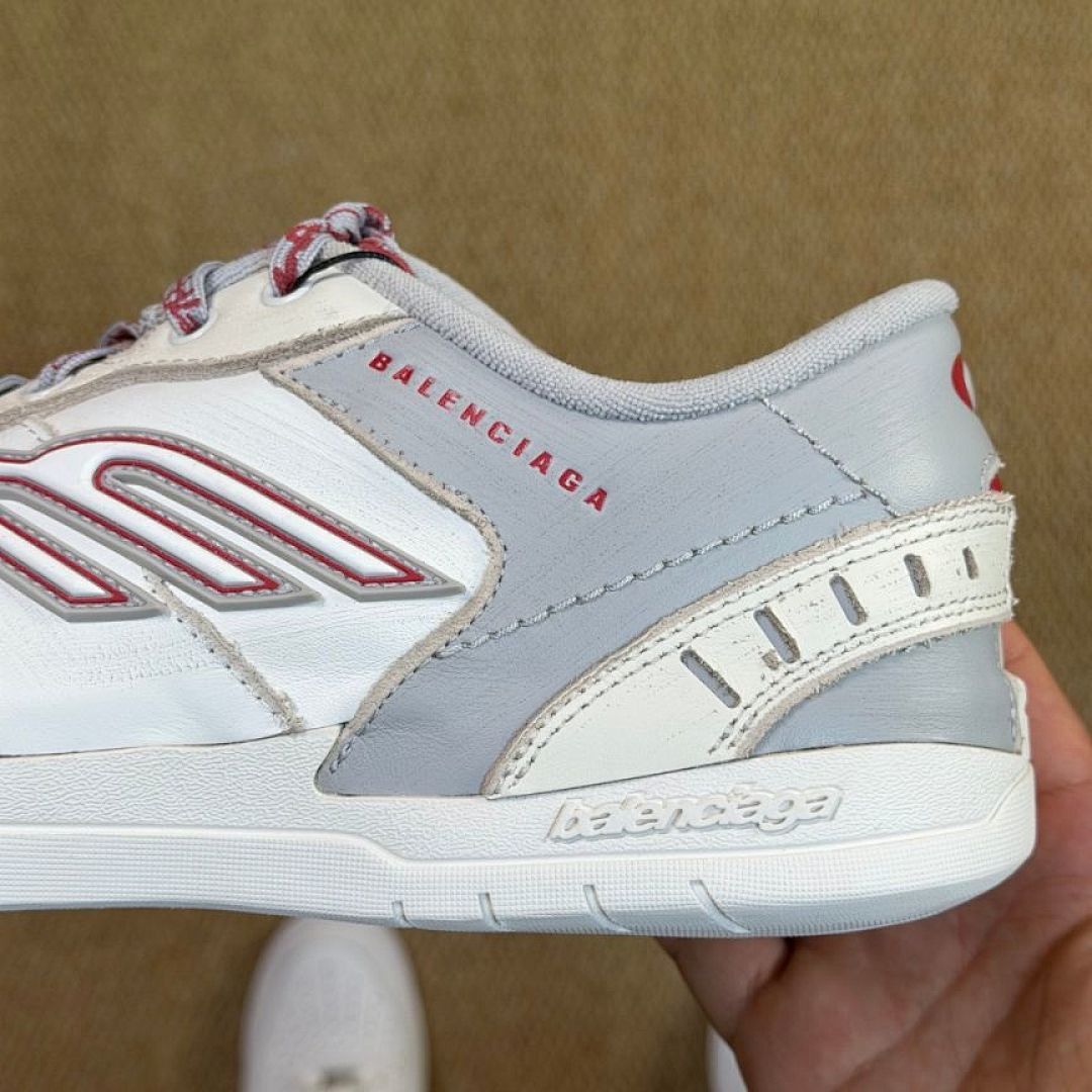Balenciaga Runner Distressed Sneakers White Red Grey 677403W3RBM9060