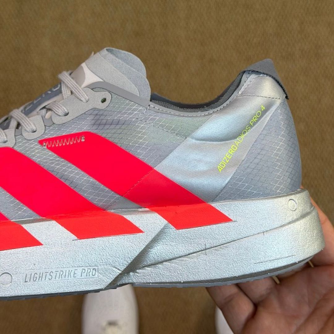 Adidas Adizero Adios Pro 3 Lightstrike Pro Running Shoes Grey Six Solar Red Carbon GW5467