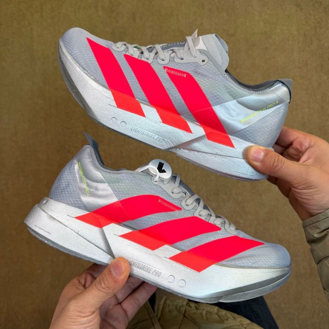 Adidas Adizero Adios Pro 3 Lightstrike Pro Running Shoes Grey Six Solar Red Carbon GW5467