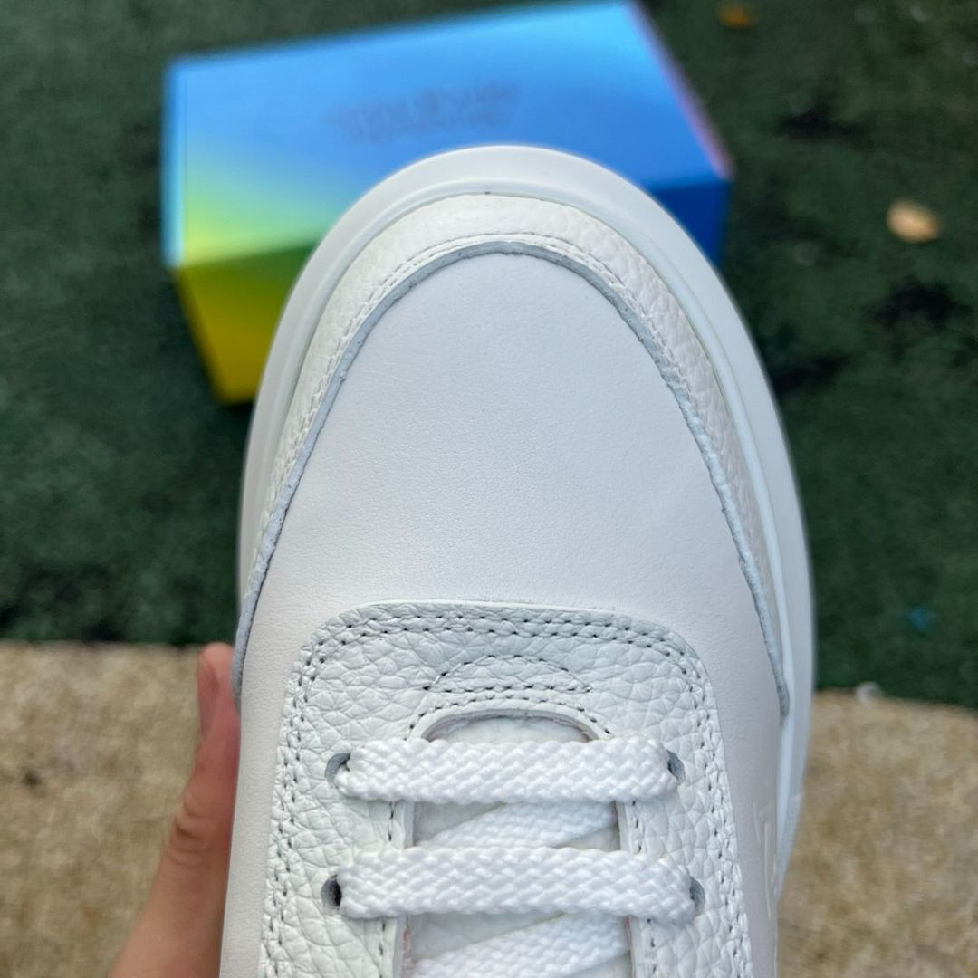MQUEEN White Pink Platform Oversized Sole Sneakers Chunky Low-Top Trainers