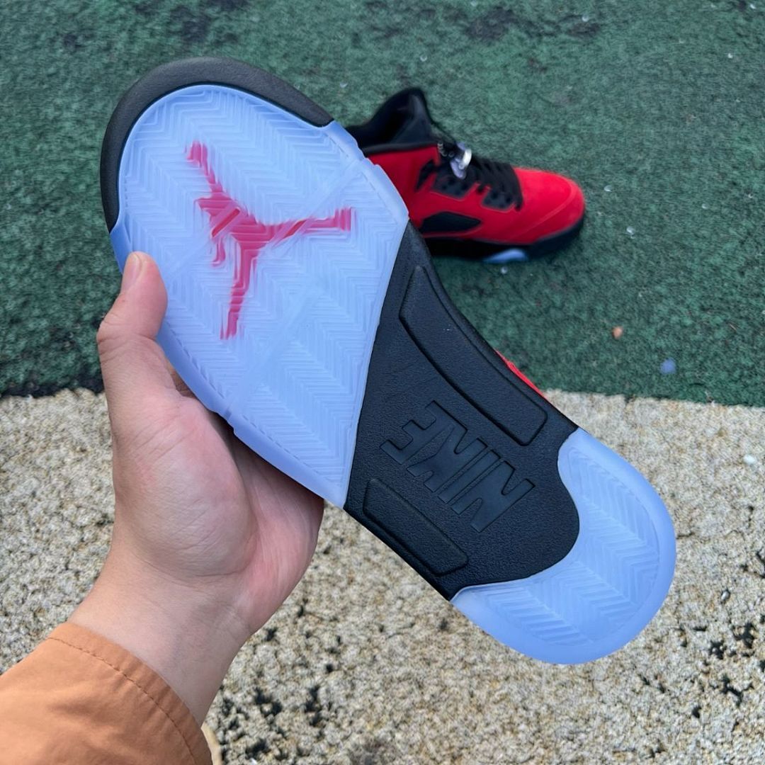 Air Jordan 5 Retro Raging Bull DD0587-600 Men's Varsity Red Suede Black Icy Sole Sneakers