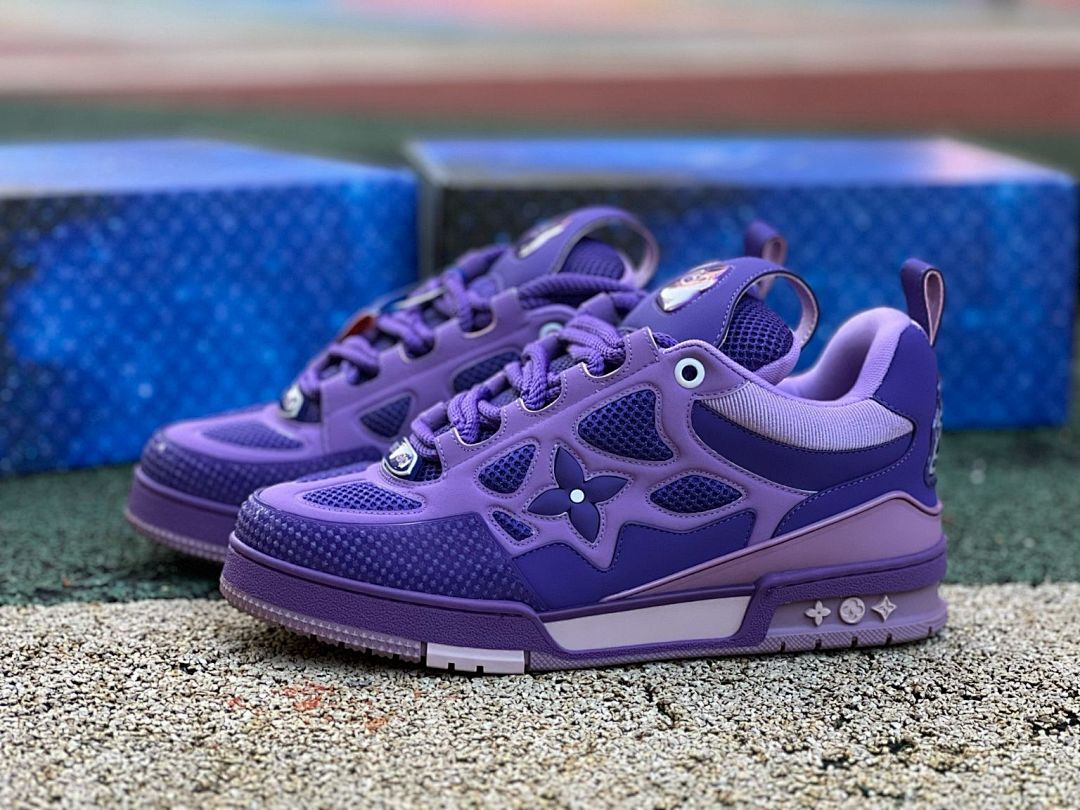 Louis Vuitton LV Squashed Trainer Purple Low Top Sneakers