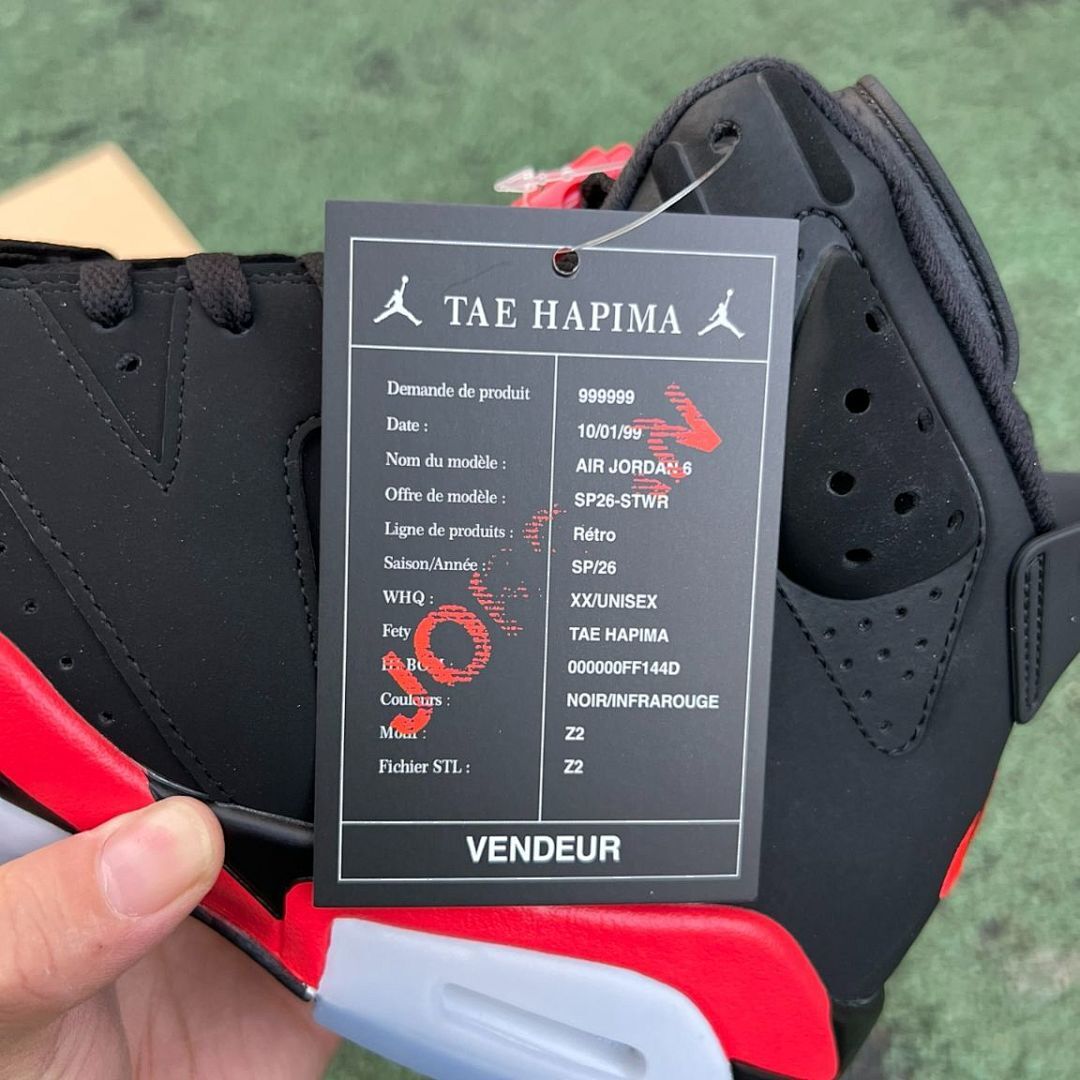 Nike Air Jordan 6 Retro "Black Infrared" Men's Basketball Sneakers 384664-060