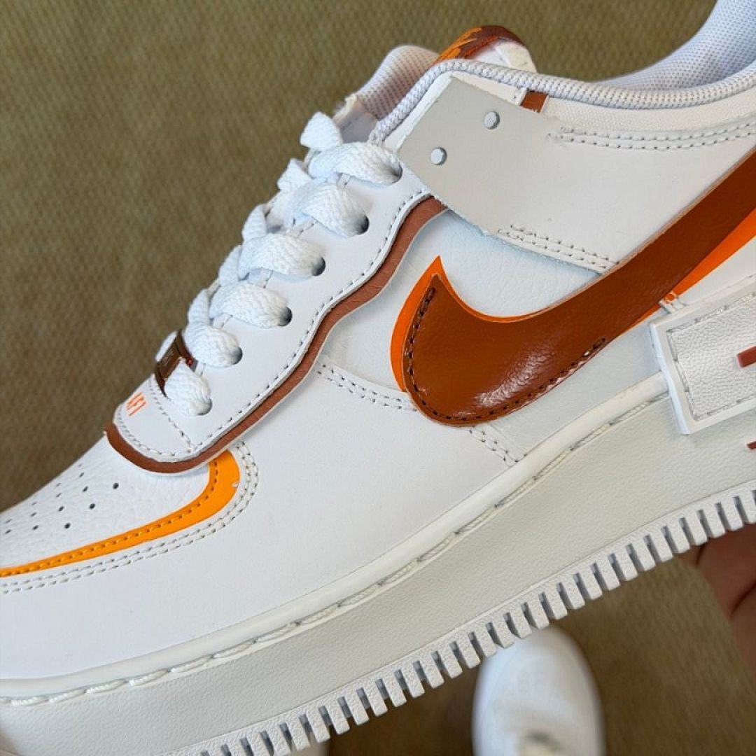 Nike Air Force 1 Shadow Women's White Orange Bronze Gradient Sneakers