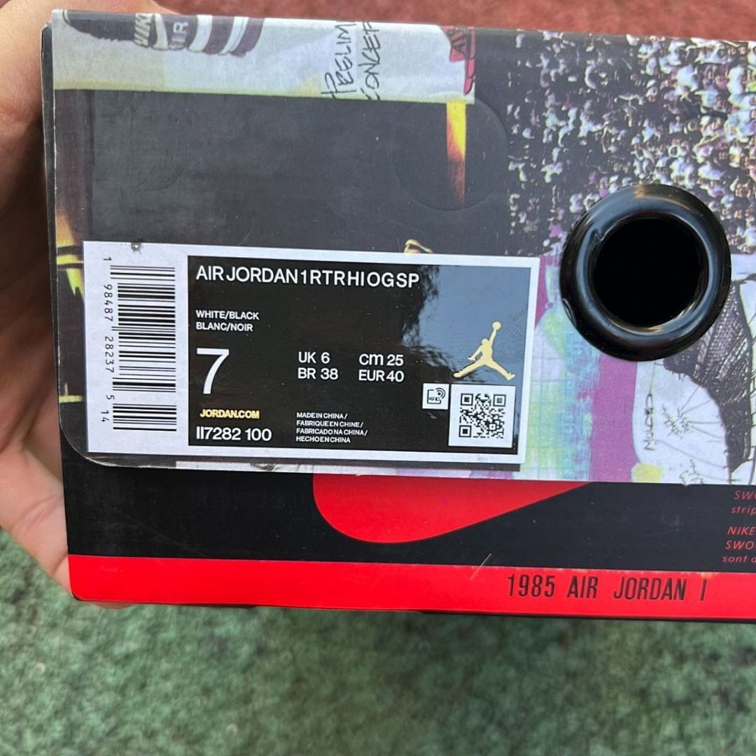 Nike Air Jordan 1 High OG Union x Fragment Design 'Black Toe' Sample Sneaker White Black Grey SP20-MNJDLS-735-CHRIS-HIROSHI Limited Edition Collaboration