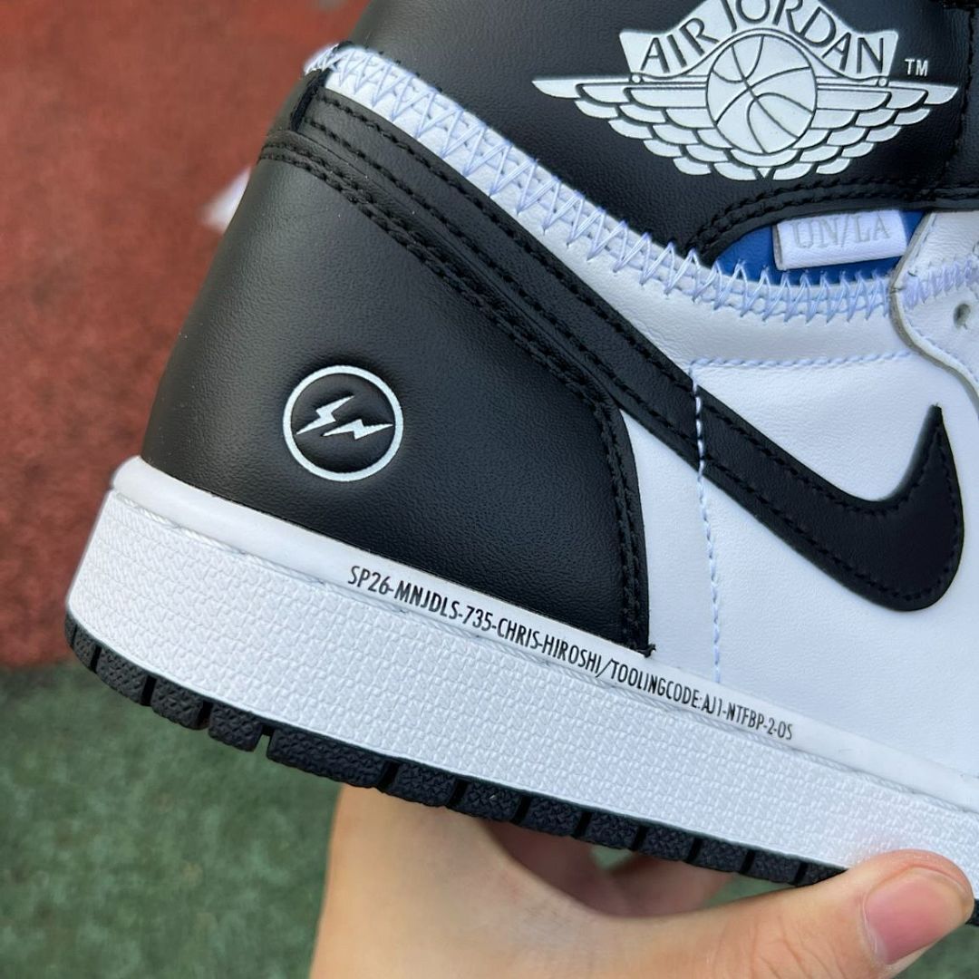 Nike Air Jordan 1 High OG Union x Fragment Design 'Black Toe' Sample Sneaker White Black Grey SP20-MNJDLS-735-CHRIS-HIROSHI Limited Edition Collaboration