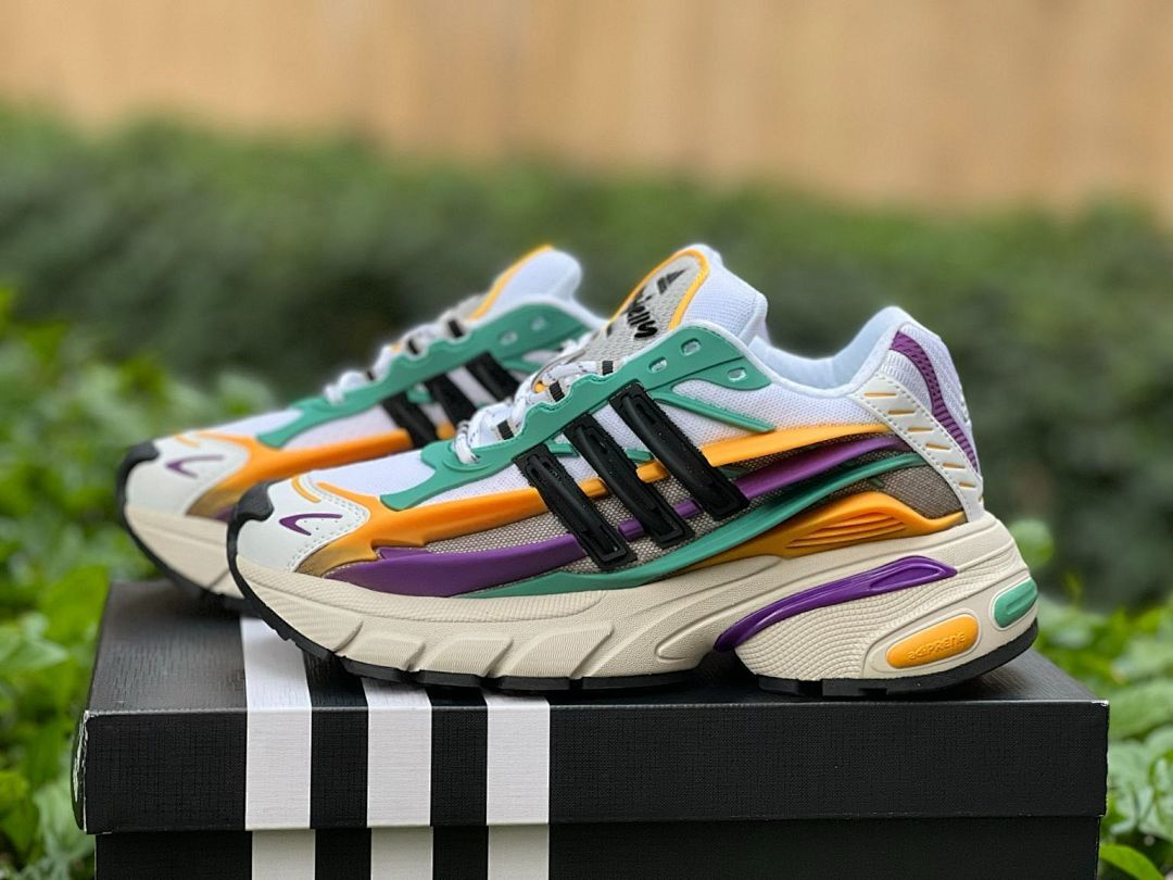 Adidas Response CL Cloud White Collegiate Green Orange Purple Sneakers Running Shoes IE7157