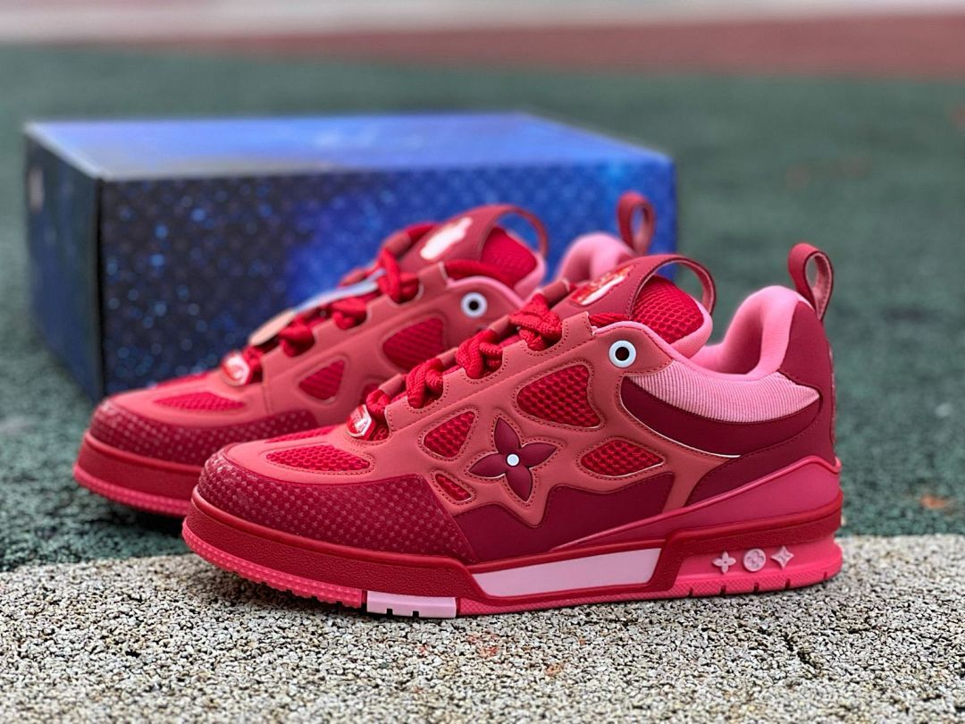 Louis Vuitton LV Trainer Maxi Sneaker Red Monogram Luxury Shoes 1AEPF5