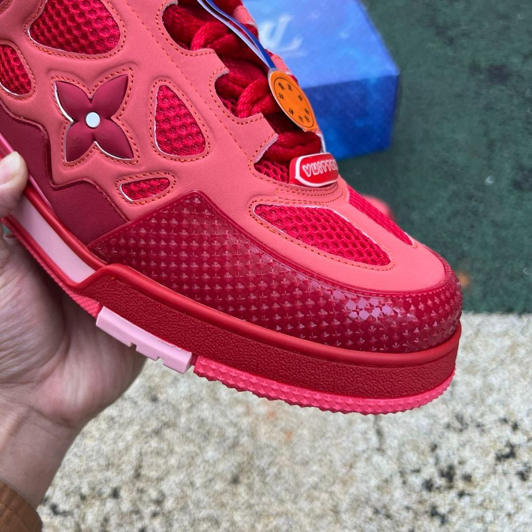 Louis Vuitton LV Trainer Maxi Sneaker Red Monogram Luxury Shoes 1AEPF5