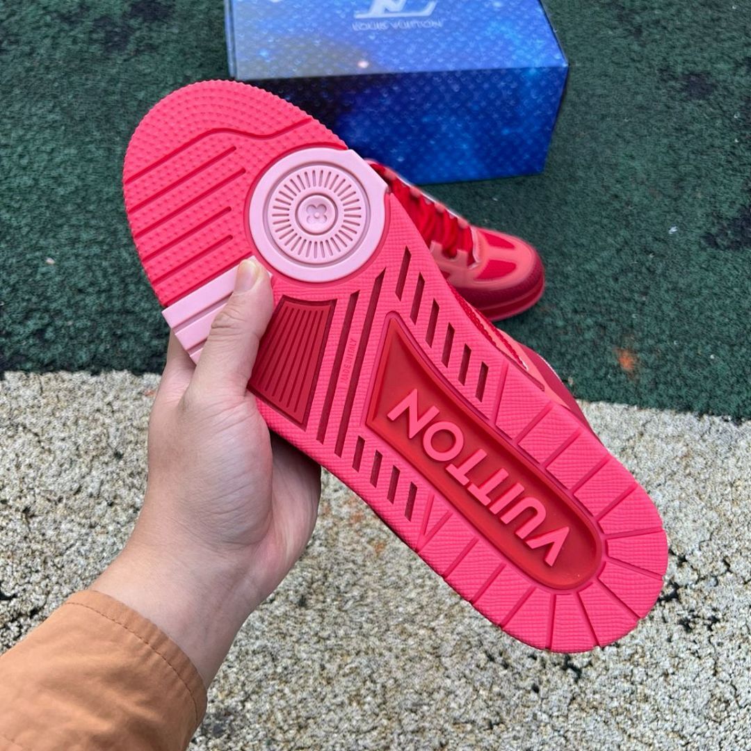 Louis Vuitton LV Trainer Maxi Sneaker Red Monogram Luxury Shoes 1AEPF5