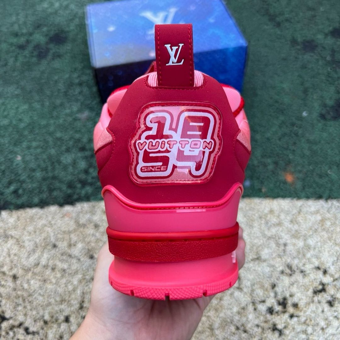 Louis Vuitton LV Trainer Maxi Sneaker Red Monogram Luxury Shoes 1AEPF5