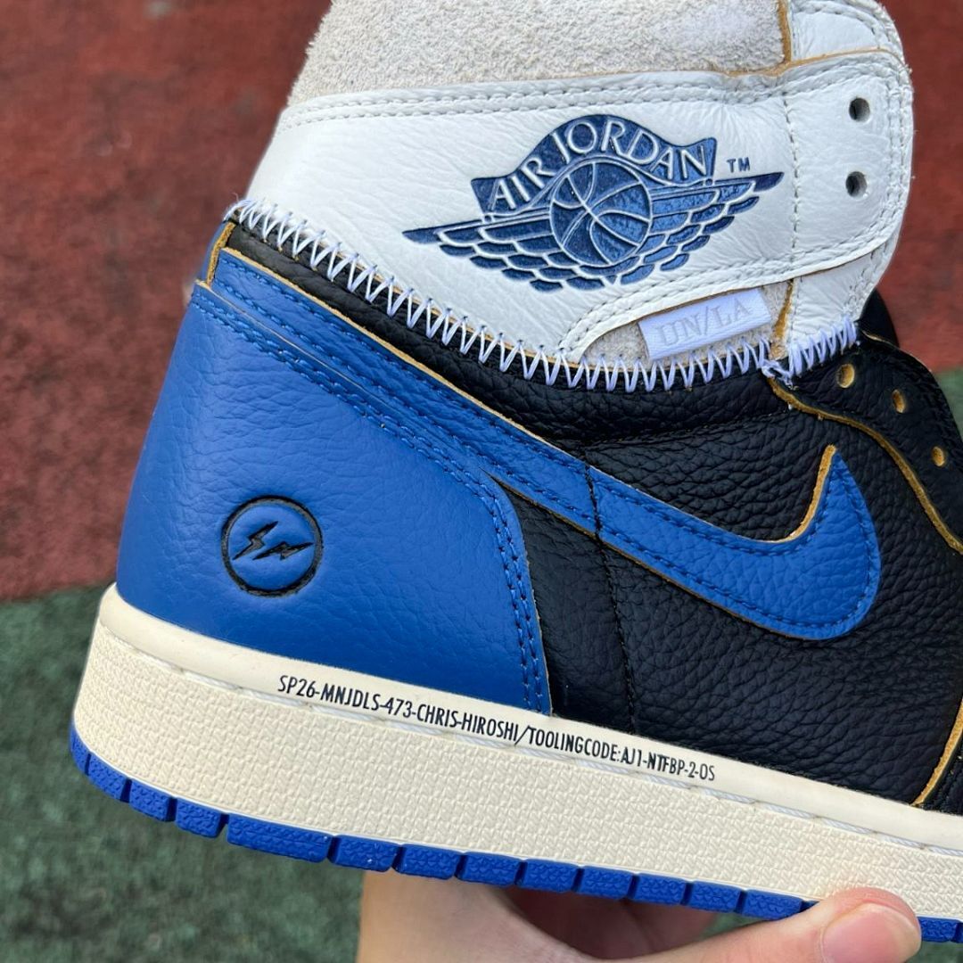 Air Jordan 1 Retro High OG SP Union LA x Fragment Design Royal Blue Black Toe Sample Men's Sneaker (SP26-MNJDLS-473-CHRIS-HIROSHI / TOOLINGCODE: AJ1-NTBF-J-005)