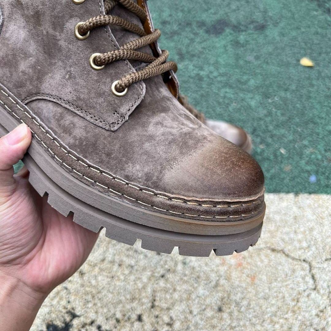 Timberland Men's Dark Brown Nubuck Waterproof Ankle Boots Stacked Lug Sole
