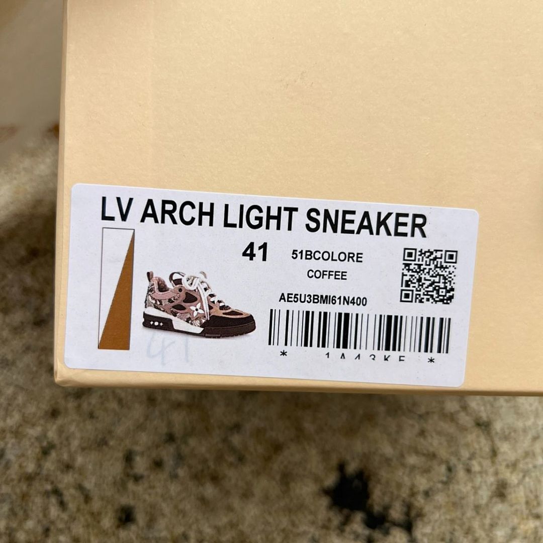 Louis Vuitton LV Trainer Sneaker Men's Brown Python-Effect Leather & Mesh Low Top Luxury Shoes