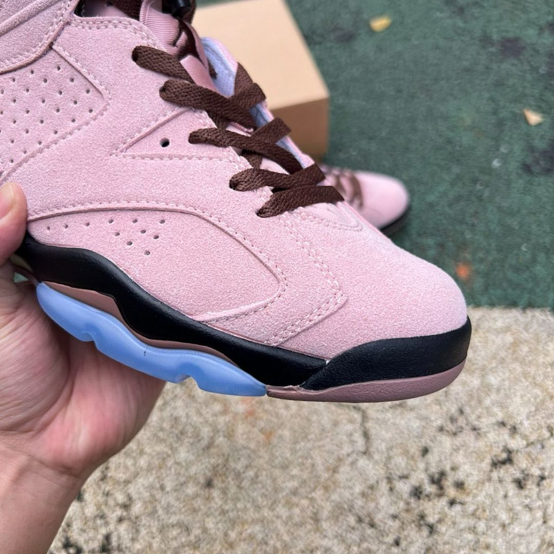 Air Jordan 6 Retro Travis Scott Pink Suede F&F Friends & Family Limited Edition Sneakers