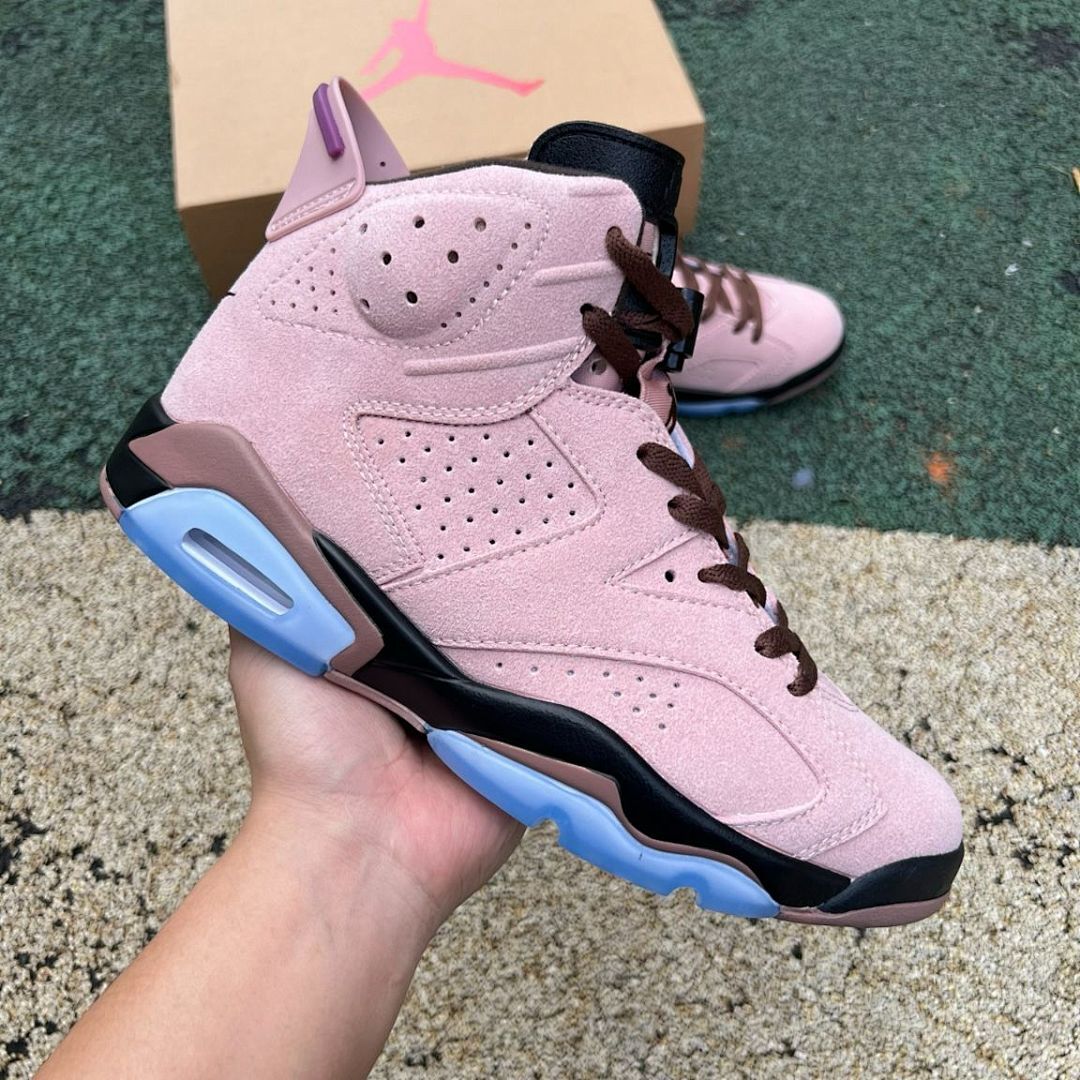 Air Jordan 6 Retro Travis Scott Pink Suede F&F Friends & Family Limited Edition Sneakers